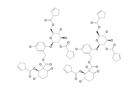 #6;SCOLOPOSIDE-E;2-(2,6-DICYCLOPENT-2-ENOYL-BETA-GLUCOPYRANOSYLOXY)-7-[2-(3-CYCLOPENT-2-ENOYL)-1,3-DIHYDROXY-6-OXO-CYCLOHEXANOYL]-5-HYDROXYBENZYL-ALCOHOL