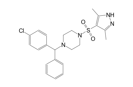 1-[(4-chlorophenyl)(phenyl)methyl]-4-[(3,5-dimethyl-1H-pyrazol-4-yl)sulfonyl]piperazine
