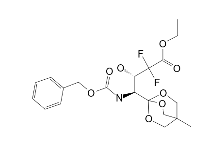 1-[N-BENZYLOXYCARBONYL-(1S,2R)-1-AMINO-3,3-DIFLUORO-3-ETHOXYCARBONYL-4-HYDROXYPROPYL]-4-METHYL-2,6,7-TRIOXABICYCLO-[2.2.2]-OCTANE