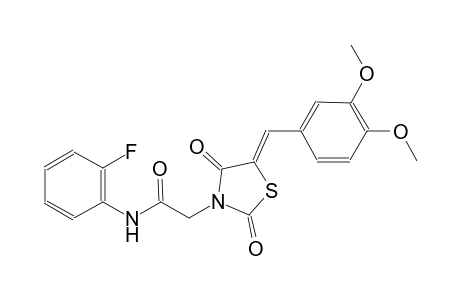 2-[(5Z)-5-(3,4-dimethoxybenzylidene)-2,4-dioxo-1,3-thiazolidin-3-yl]-N-(2-fluorophenyl)acetamide