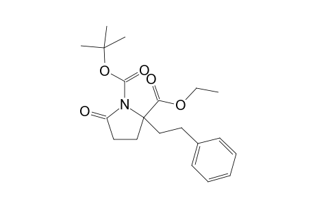 Ethyl N-tert-butoxycarbonyl-2-(2-phenylethyl)pyroglutamate