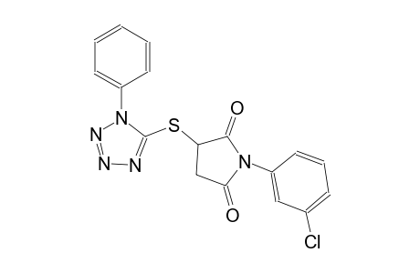 1-(3-chlorophenyl)-3-[(1-phenyl-1H-tetraazol-5-yl)sulfanyl]-2,5-pyrrolidinedione