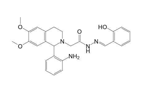 1-(o-AMINOPHENYL)-3,4-DIHYDRO-6,7-DIMETHOXY-2(1H)-ISOQUINOLINEACETIC ACID, SALICYLIDENEHYDRAZIDE