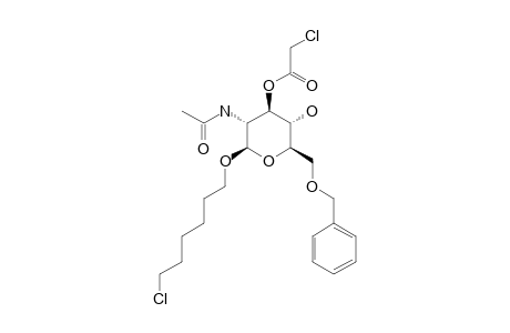 6-CHLOROHEXYL-2-ACETAMIDO-6-O-BENZYL-3-O-CHLOROACETYL-2-DEOXY-BETA-D-GLUCOPYRANOSIDE