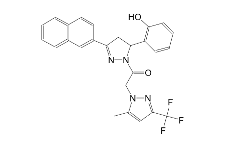 2-[1-{[5-methyl-3-(trifluoromethyl)-1H-pyrazol-1-yl]acetyl}-3-(2-naphthyl)-4,5-dihydro-1H-pyrazol-5-yl]phenol
