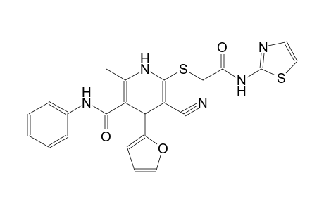 3-pyridinecarboxamide, 5-cyano-4-(2-furanyl)-1,4-dihydro-2-methyl-6-[[2-oxo-2-(2-thiazolylamino)ethyl]thio]-N-phenyl-