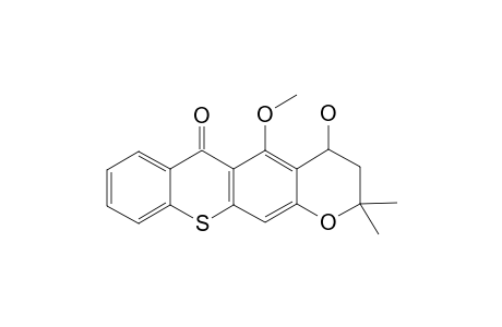 (+/-)-3,4-DIHYDRO-4-HYDROXY-5-METHOXY-2,2-DIMETHYL-2H,6H-PYRAN-[3,2-B]-THIOXANTHEN-6-ONE