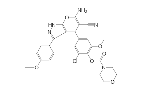 4-morpholinecarboxylic acid, 4-[6-amino-5-cyano-1,4-dihydro-3-(4-methoxyphenyl)pyrano[2,3-c]pyrazol-4-yl]-2-chloro-6-methoxyphenyl ester