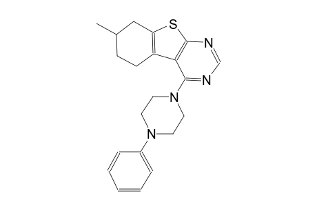 benzo[4,5]thieno[2,3-d]pyrimidine, 5,6,7,8-tetrahydro-7-methyl-4-(4-phenyl-1-piperazinyl)-