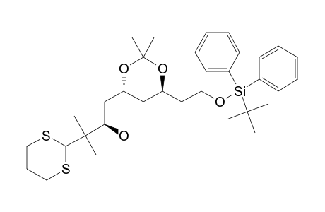 ANTI-ACETONIDE-1-[6-[2-(TERT.-BUTYL-DIPHENYL-SILANYLOXY)-ETHYL]-2,2-DIMETHYL-[1,3]-DIOXAN-4-YL]-3-[1,3]-DITHIAN-2-YL-3-METHYL-BUTAN-2-OL