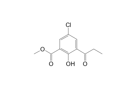 Benzoic acid, 5-chloro-2-hydroxy-3-(1-oxopropyl)-, methyl ester