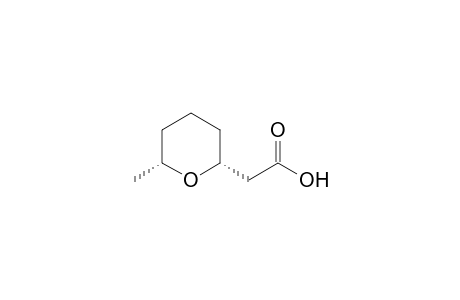 2H-Pyran-2-acetic acid, tetrahydro-6-methyl-, cis-