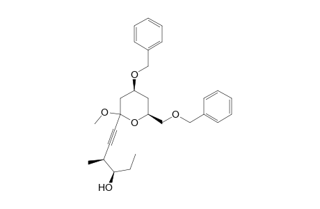 (4S,6S)-4-benzyloxy-6-benzyloxymethyl-2-[(3S,4R)-4-hydroxy-3-methylhex-1-ynyl]-2-methoxytetrahydropyran