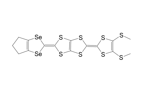 2-(4',5'-Trimethylene-1',3'-diselenol-2'-ylidene)-5-(4",5"-bis(methylthio)-1",3"-dithiol-2"-ylidene)-1,3,4,6-tetrathiapentalene