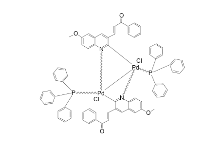 BIS-[(1E)-3-OXO-3-PHENYL-1-PROPENYL-(6-METHOXYQUINOLIN-2-YL)-(TRIPHENYLPHOSPHINE)-PALLADIUM-(II)-CHLORIDE]