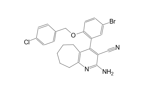 2-amino-4-{5-bromo-2-[(4-chlorobenzyl)oxy]phenyl}-6,7,8,9-tetrahydro-5H-cyclohepta[b]pyridine-3-carbonitrile