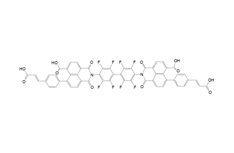 1,4'-Bis[5-carboxy-6-(4'-(2'-carboxyethenyl)phenyl)-2H,9H-naphtho[1,8a,8:c,d]pyridine-2,9-dione]perfluorobiphenyl