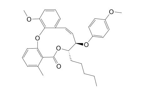 (Z)-2-Pentyl-4-oxo-1-[p-methoxyphenoxy]-3,7-dioxa-5,6-(2'-methylbenzo)-8,9-(2"-methoxybenzo)cycloundec-10-ene