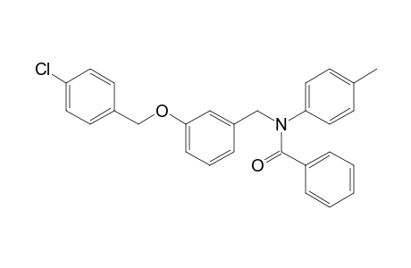 N-[[3-[(4-chlorophenyl)methoxy]phenyl]methyl]-N-(4-methylphenyl)benzamide