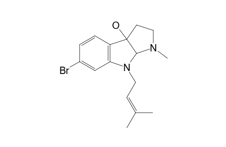 6-bromo-3-methyl-4-(3-methylbut-2-enyl)-2,3a-dihydro-1H-pyrrolo[2,3-b]indol-8b-ol