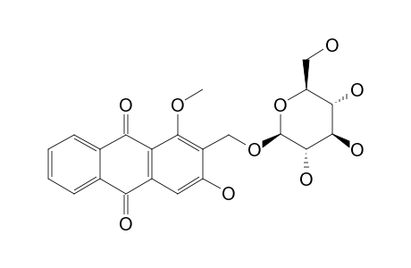 DAMNACANTHOL-11-O-BETA-GLUCOPYRANOSIDE;3-HYDROXY-2-HYDROXYMETHYL-1-METHOXY-9,10-ANTRAQUINONE-11-O-BETA-GLUCOPYRANOSIDE