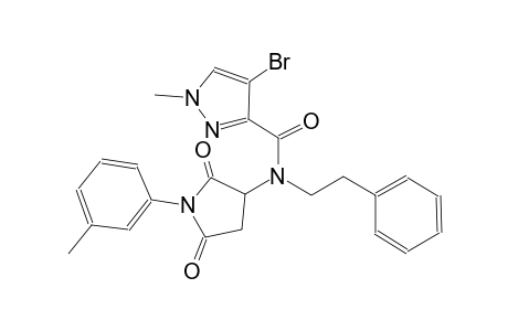 4-bromo-1-methyl-N-[1-(3-methylphenyl)-2,5-dioxo-3-pyrrolidinyl]-N-(2-phenylethyl)-1H-pyrazole-3-carboxamide