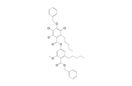 Benzyl 4-(4'-benzyloxy-3',5'-dichloro-2'-hydroxy-6'-pentylbenzoyloxy)-2-methoxy-6-pentylbenzoate