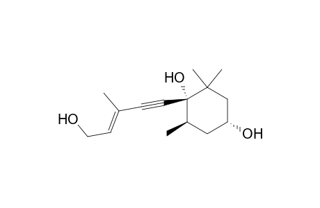 1,4-Cyclohexanediol, 1-(5-hydroxy-3-methyl-3-penten-1-ynyl)-2,2,6-trimethyl-, [1S-[1.alpha.,1(E),4.alpha.,6.alpha.]]-