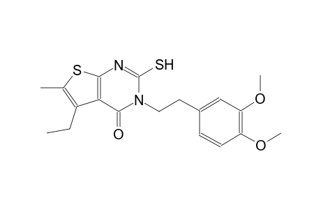 3-[2-(3,4-dimethoxyphenyl)ethyl]-5-ethyl-6-methyl-2-sulfanylthieno[2,3-d]pyrimidin-4(3H)-one