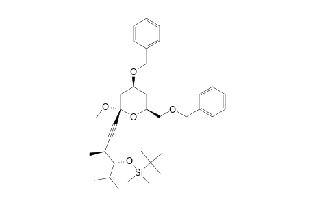 (2R,4S,6S)-4-benzyloxy-6-benzyloxymethyl-2-[(3S,4R)-4-dimethyl-t-butylsiloxy-3,5-dimethylhex-1-ynyl]-2-methoxytetrahydropyran