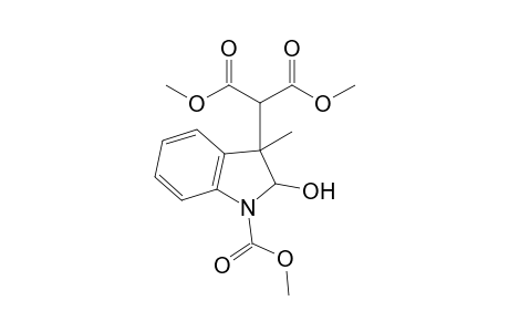Dimethyl 2-(1-carbomethoxy-2-hydroxy-3-methyl-2,3-dihydro-1H-indol-3-yl)malonate