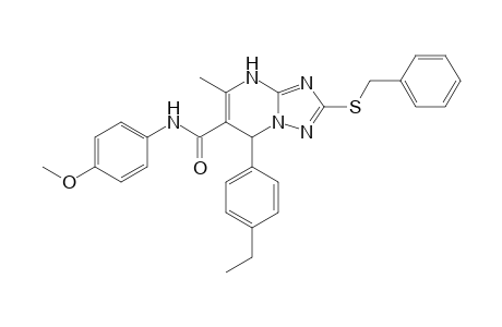 2-(Benzylthio)-N-(4-methoxyphenyl)-5-methyl-7-(4-ethylphenyl)-4,7-dihydro[1,2,4]triazolo[1,5-a]pyrimidine-6-carboxamide