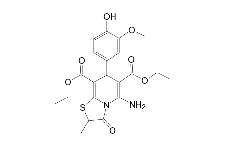 5-Amino-7-(4-hydroxy-3-methoxy-phenyl)-3-keto-2-methyl-7H-thiazolo[3,2-a]pyridine-6,8-dicarboxylic acid diethyl ester