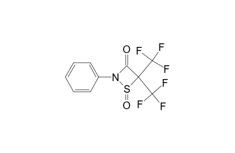 1,2-Thiazetidin-3-one, 2-phenyl-4,4-bis(trifluoromethyl)-, 1-oxide