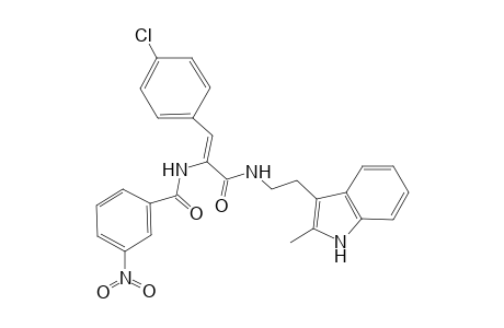 N-[(Z)-1-(4-chlorophenyl)-3-[2-(2-methyl-1H-indol-3-yl)ethylamino]-3-oxidanylidene-prop-1-en-2-yl]-3-nitro-benzamide