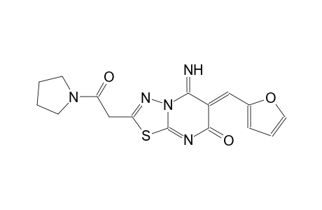 (6Z)-6-(2-furylmethylene)-5-imino-2-[2-oxo-2-(1-pyrrolidinyl)ethyl]-5,6-dihydro-7H-[1,3,4]thiadiazolo[3,2-a]pyrimidin-7-one