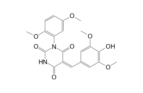 (5Z)-1-(2,5-dimethoxyphenyl)-5-(4-hydroxy-3,5-dimethoxybenzylidene)-2,4,6(1H,3H,5H)-pyrimidinetrione