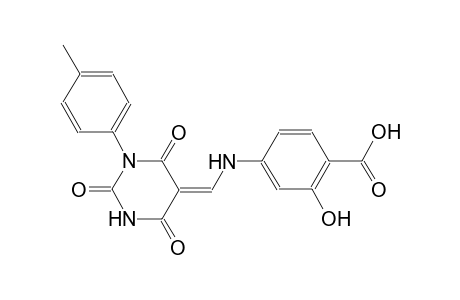 2-hydroxy-4-{[(Z)-(1-(4-methylphenyl)-2,4,6-trioxotetrahydro-5(2H)-pyrimidinylidene)methyl]amino}benzoic acid