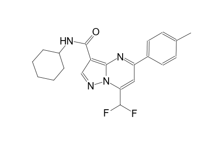 N-cyclohexyl-7-(difluoromethyl)-5-(4-methylphenyl)pyrazolo[1,5-a]pyrimidine-3-carboxamide