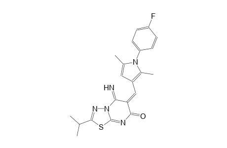 7H-[1,3,4]thiadiazolo[3,2-a]pyrimidin-7-one, 6-[[1-(4-fluorophenyl)-2,5-dimethyl-1H-pyrrol-3-yl]methylene]-5,6-dihydro-5-imino-2-(1-methylethyl)-, (6E)-