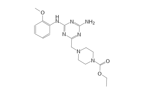 1-piperazinecarboxylic acid, 4-[[4-amino-6-[(2-methoxyphenyl)amino]-1,3,5-triazin-2-yl]methyl]-, ethyl ester