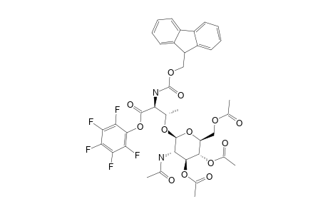 N(ALPHA)-(9-FLUORENYLMETHYLOXYCARBONYL)-THREONINE-(2-ACETAMIDO-3,4,6-TRI-O-ACETYL-2-DEOXY-BETA-D-GLUCOPYRANOSE)-O-PENTAFLUOROPHENYLESTER