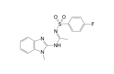 (E)-N'-((4-Fluorophenyl)sulfonyl)-N-(1-methyl-1H-benzimidazol-2-yl)acetimidamide