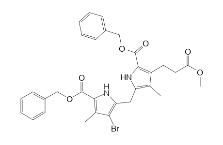 1H-Pyrrole-3-propanoic acid, 5-[[3-bromo-4-methyl-5-[(phenylmethoxy)carbonyl]-1H-pyrrol-2-yl]methyl]-4-methyl-2-[(phenylmethoxy)carbonyl]-, methyl ester