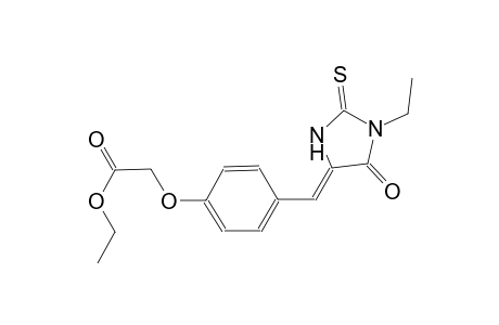 ethyl {4-[(Z)-(1-ethyl-5-oxo-2-thioxo-4-imidazolidinylidene)methyl]phenoxy}acetate