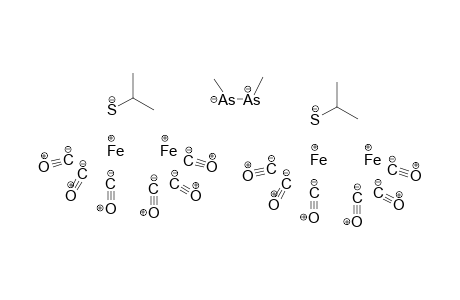 Tetrairon(I) methyl(methylarsanidyl)arsanide di(propane-2-thiolate)dodecacarbonyl