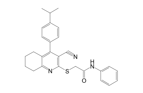 2-[(3-cyano-4-p-cumenyl-5,6,7,8-tetrahydroquinolin-2-yl)thio]-N-phenyl-acetamide