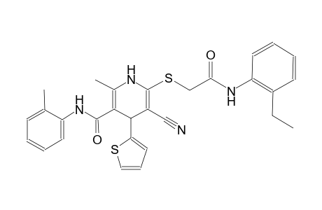 5-cyano-6-{[2-(2-ethylanilino)-2-oxoethyl]sulfanyl}-2-methyl-N-(2-methylphenyl)-4-(2-thienyl)-1,4-dihydro-3-pyridinecarboxamide