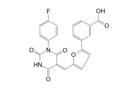 3-{5-[(Z)-(1-(4-fluorophenyl)-2,4,6-trioxotetrahydro-5(2H)-pyrimidinylidene)methyl]-2-furyl}benzoic acid