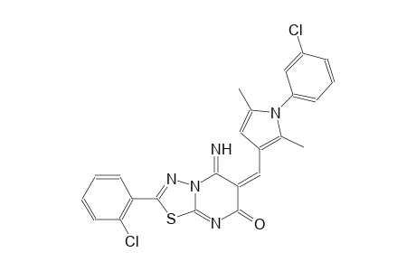 (6E)-2-(2-chlorophenyl)-6-{[1-(3-chlorophenyl)-2,5-dimethyl-1H-pyrrol-3-yl]methylene}-5-imino-5,6-dihydro-7H-[1,3,4]thiadiazolo[3,2-a]pyrimidin-7-one